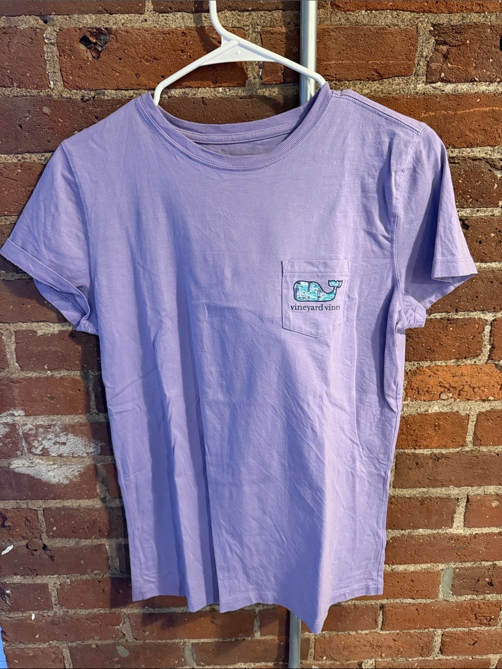Vineyard Vines Lavender Pocket Tee with Whale Logo